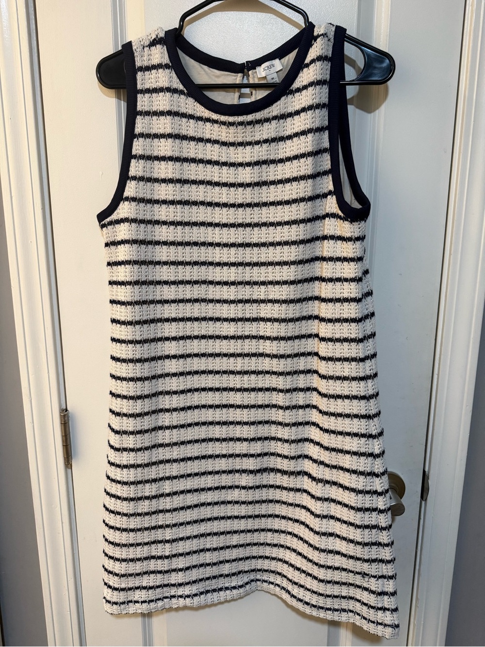J. Crew Navy & White Striped Sleeveless Knit Dress